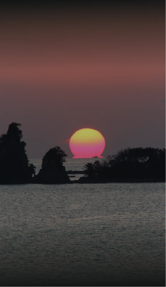 橋杭岩の夕日